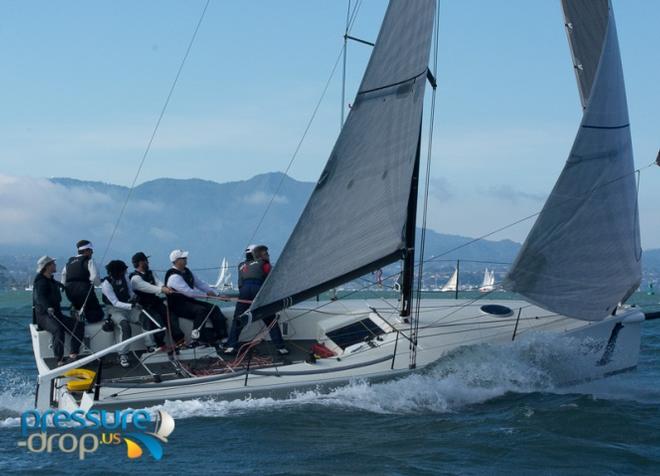 The Soto 30' Gentoo represents another entry to the ultra hot Sportboat class. On board Saturday are Dan Morris and Dave Liebenberg, who are both back in the Bay Area for a short respite in their 49er Olympic Campaign effort - 2015 CYC MidWinters February © Pressure Drop . US